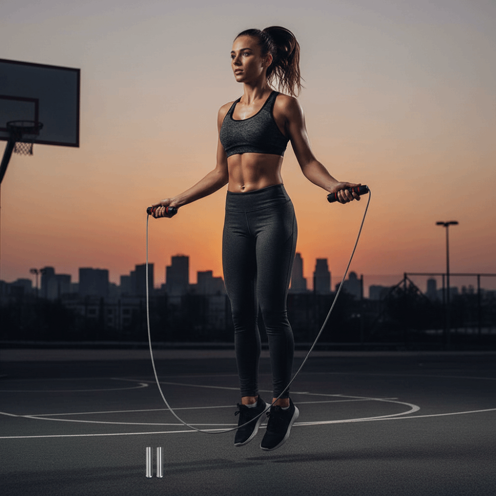 Jump Rope Speed Bearing - Verstellbares Springseil mit Geschwindigkeits-Rollensystem, Stahlseil und