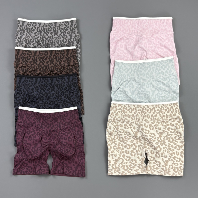 Crossfit Yoga - HISTELLO Gym-Shorts mit Leopardenmuster für Damen,