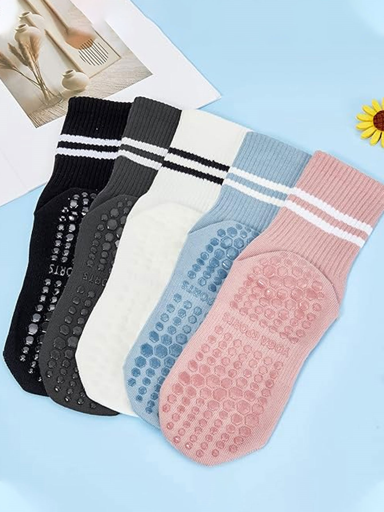 3 Paar Yoga-Socken, rutschfest – Crossfit Yoga Bewertung und Preis