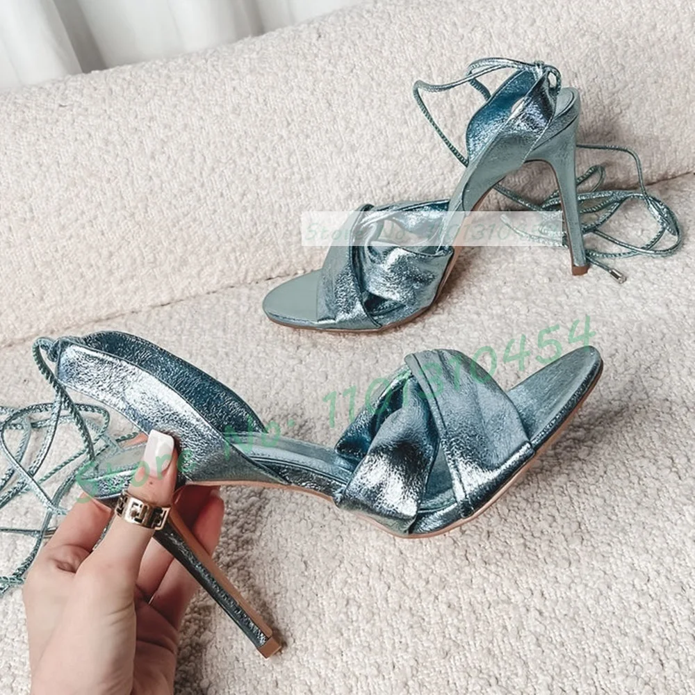 Metallic Blue Wrap Heels Sanda – Crossfit Ladies Bewertung und Preis