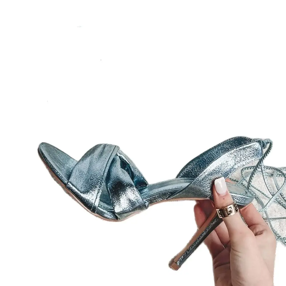Metallic Blue Wrap Heels Sanda – Crossfit Ladies Bewertung und Preis